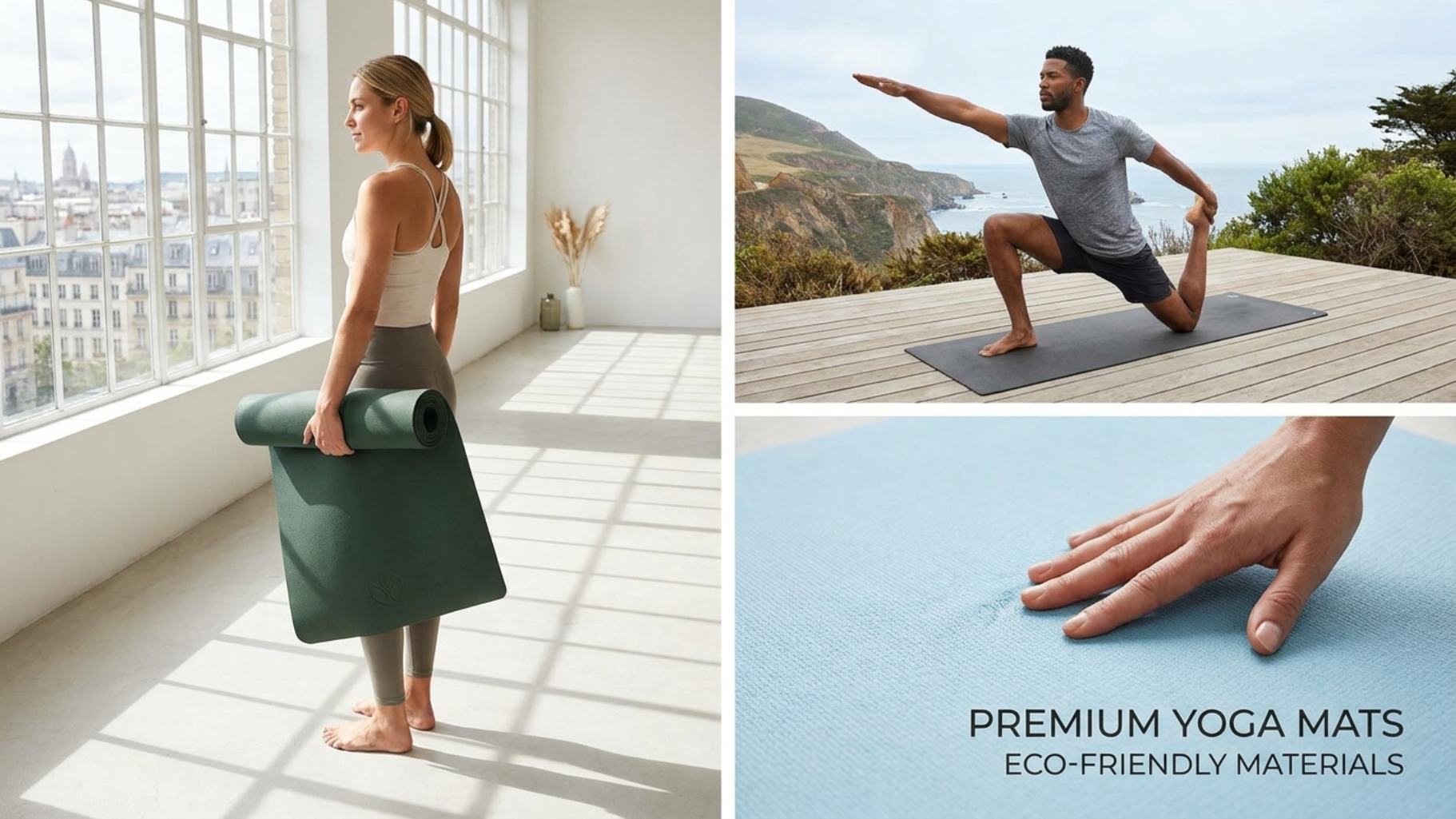 Non-Slip Yoga Mat, Thick Exercise Mat for Yoga, Pilates & Home Workout
